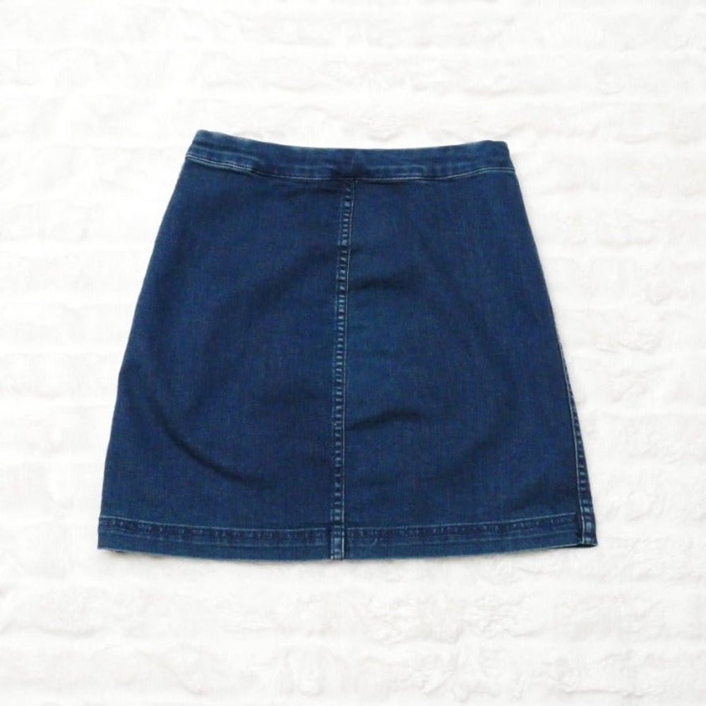Free People Cotton Blend Stretch Jean Medium Wash Denim Skirt, Women XS